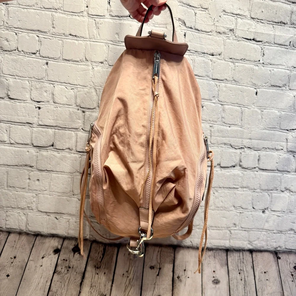 Rebecca Minkoff “Julian” Blush Pink Nylon Convertible Backpack Hobo carryall